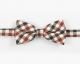 Brown and Cream Plaid Butterfly Pre-tied Bow Tie - 0600002600064