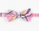Pink and Navy Plaid Butterfly Pre-tied Bow Tie - 0800002800055