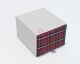 Maroon Red Plaids Pattern Neck Tie Pocket Square and Cufflinks Gift Box Set - 3000040000869
