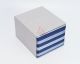 Navy Blue Stripe Neck Tie Pocket Square and Cufflinks Gift Box Set - 3000120000192
